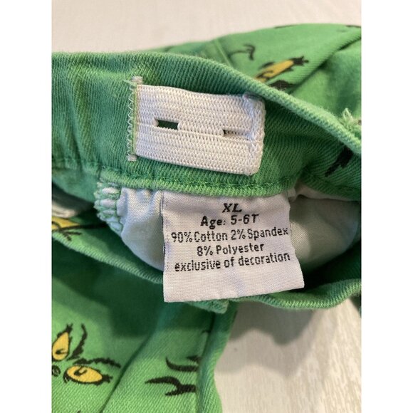 Grinch Bell Bottom Distressed Denim Pants Green Christmas Toddler Size 5/6 - Picture 4 of 7
